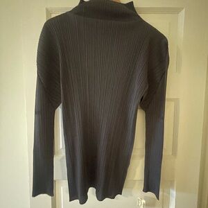 NWT Vintage Issey Miyake Pleats Please Gray Mock Neck Women's Shirt - M